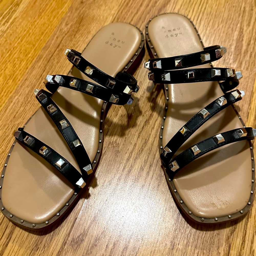 Black studded sandals